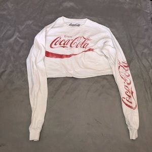 Women’s Coca-Cola Crop Top White Long Sleeve Shirt